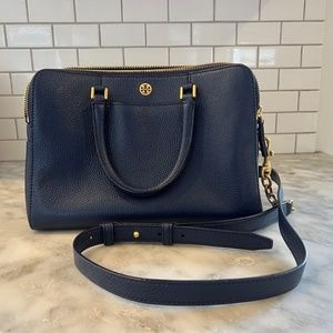 Tory Burch 'Georgia' Navy Pebbled Handbag/Purse
